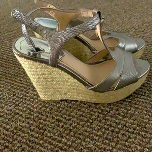 Vince Camuto Silver Wedge Platform Sandals
